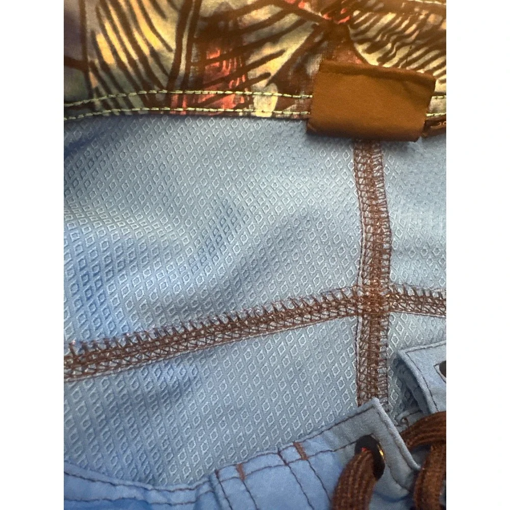 Burnside Mens Board Shorts Royal Blue Cargo Pocket Swim Trunks Size 30 beach